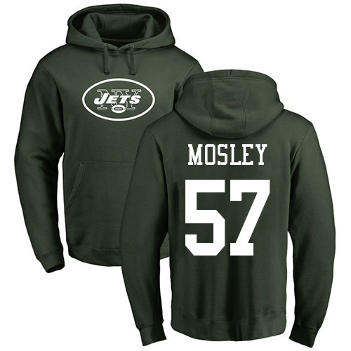 New York Jets Men Green C.J. Mosley Name and Number Logo NFL Football #57 Pullover Hoodie Sweatshirts->women nfl jersey->Women Jersey